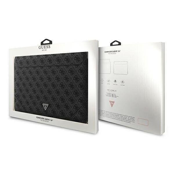 Guess Sleeve Luxus Laptop Tache bis 16" grau-schwarz mit Triangle Logo